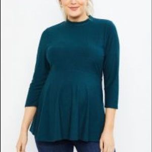 Motherhood Maternity Clip Dot Peplum Maternity Top